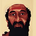 Criminal Usama bin Laden FBI#456 geometric portrait
