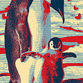 Emperor penguin pop art poster