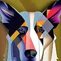 Smooth Collie geometric pet portrait