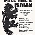 Vintage poster of a rally in support of Huey Newton